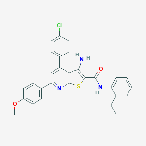 3-amino-4-(4-chlorophenyl)-N-(2-ethylphenyl)-6-(4-methoxyphenyl)thieno[2,3-b]pyridine-2-carboxamide