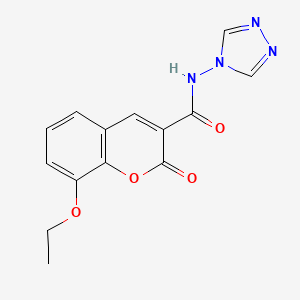 molecular formula C14H12N4O4 B4182788 8-ethoxy-2-oxo-N-4H-1,2,4-triazol-4-yl-2H-chromene-3-carboxamide 