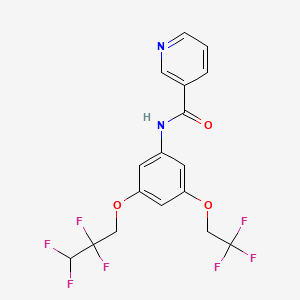 molecular formula C17H13F7N2O3 B4182800 N-[3-(2,2,3,3-tetrafluoropropoxy)-5-(2,2,2-trifluoroethoxy)phenyl]nicotinamide 
