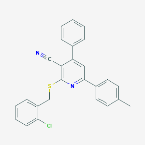 2-[(2-Chlorobenzyl)sulfanyl]-6-(4-methylphenyl)-4-phenylnicotinonitrile