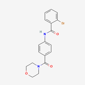 molecular formula C18H17BrN2O3 B4182828 2-bromo-N-[4-(4-morpholinylcarbonyl)phenyl]benzamide 