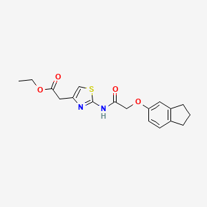 molecular formula C18H20N2O4S B4182833 ethyl (2-{[(2,3-dihydro-1H-inden-5-yloxy)acetyl]amino}-1,3-thiazol-4-yl)acetate 