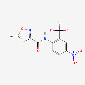 molecular formula C12H8F3N3O4 B4182840 5-methyl-N-[4-nitro-2-(trifluoromethyl)phenyl]-3-isoxazolecarboxamide 