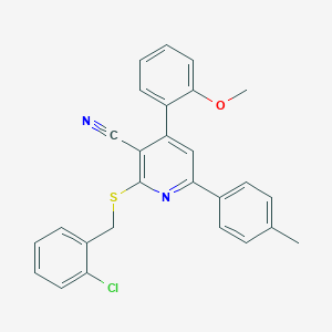 2-[(2-Chlorobenzyl)sulfanyl]-4-(2-methoxyphenyl)-6-(4-methylphenyl)nicotinonitrile