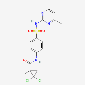 molecular formula C16H16Cl2N4O3S B4182883 2,2-dichloro-1-methyl-N-(4-{[(4-methyl-2-pyrimidinyl)amino]sulfonyl}phenyl)cyclopropanecarboxamide 