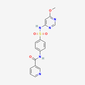 molecular formula C17H15N5O4S B4182923 N-(4-{[(6-methoxy-4-pyrimidinyl)amino]sulfonyl}phenyl)nicotinamide 