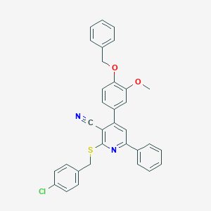 4-[4-(Benzyloxy)-3-methoxyphenyl]-2-[(4-chlorobenzyl)sulfanyl]-6-phenylnicotinonitrile