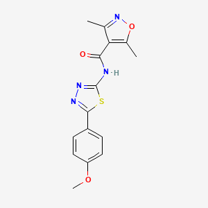 molecular formula C15H14N4O3S B4182937 N-[5-(4-methoxyphenyl)-1,3,4-thiadiazol-2-yl]-3,5-dimethyl-4-isoxazolecarboxamide 