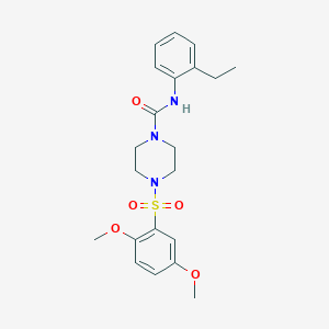 molecular formula C21H27N3O5S B4182939 4-[(2,5-dimethoxyphenyl)sulfonyl]-N-(2-ethylphenyl)-1-piperazinecarboxamide 