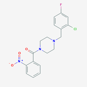 molecular formula C18H17ClFN3O3 B4182968 1-(2-chloro-4-fluorobenzyl)-4-(2-nitrobenzoyl)piperazine 