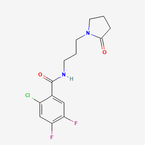 2-chloro-4,5-difluoro-N-[3-(2-oxo-1-pyrrolidinyl)propyl]benzamide