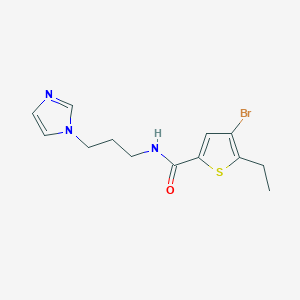 molecular formula C13H16BrN3OS B4183000 4-bromo-5-ethyl-N-[3-(1H-imidazol-1-yl)propyl]-2-thiophenecarboxamide 