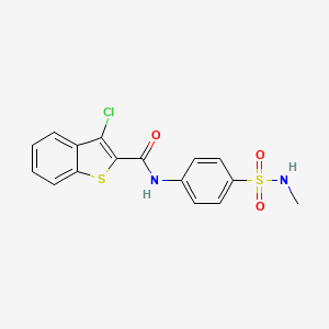 molecular formula C16H13ClN2O3S2 B4183008 3-chloro-N-{4-[(methylamino)sulfonyl]phenyl}-1-benzothiophene-2-carboxamide 