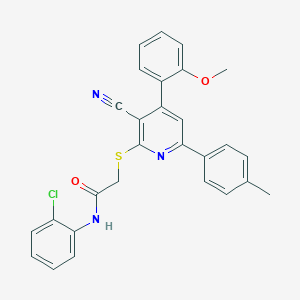 N-(2-chlorophenyl)-2-{[3-cyano-4-(2-methoxyphenyl)-6-(4-methylphenyl)-2-pyridinyl]sulfanyl}acetamide