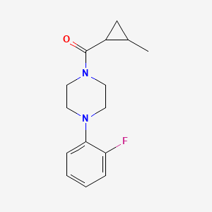 molecular formula C15H19FN2O B4183051 1-(2-fluorophenyl)-4-[(2-methylcyclopropyl)carbonyl]piperazine 
