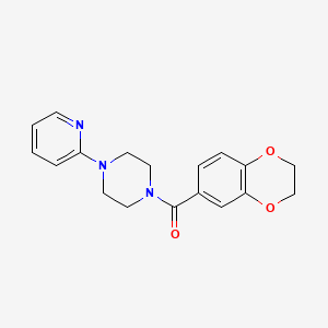 molecular formula C18H19N3O3 B4183057 1-(2,3-dihydro-1,4-benzodioxin-6-ylcarbonyl)-4-(2-pyridinyl)piperazine 