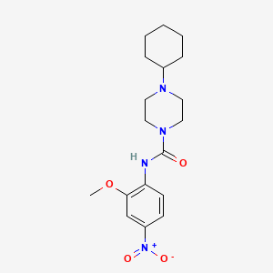 molecular formula C18H26N4O4 B4183065 4-cyclohexyl-N-(2-methoxy-4-nitrophenyl)-1-piperazinecarboxamide 