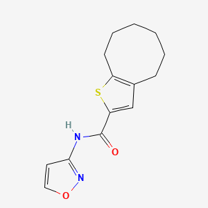 molecular formula C14H16N2O2S B4183069 N-3-isoxazolyl-4,5,6,7,8,9-hexahydrocycloocta[b]thiophene-2-carboxamide 