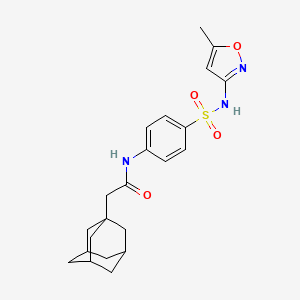 molecular formula C22H27N3O4S B4183087 2-(1-adamantyl)-N-(4-{[(5-methyl-3-isoxazolyl)amino]sulfonyl}phenyl)acetamide 