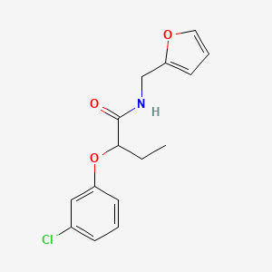 molecular formula C15H16ClNO3 B4183107 2-(3-chlorophenoxy)-N-(2-furylmethyl)butanamide 