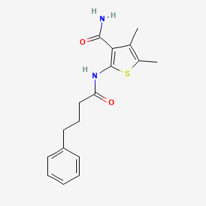 molecular formula C17H20N2O2S B4183114 4,5-dimethyl-2-[(4-phenylbutanoyl)amino]-3-thiophenecarboxamide 