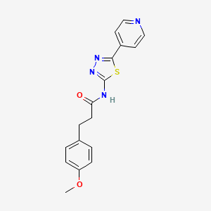 molecular formula C17H16N4O2S B4183118 3-(4-methoxyphenyl)-N-[5-(4-pyridinyl)-1,3,4-thiadiazol-2-yl]propanamide 