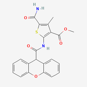 molecular formula C22H18N2O5S B4183128 methyl 5-(aminocarbonyl)-4-methyl-2-[(9H-xanthen-9-ylcarbonyl)amino]-3-thiophenecarboxylate 