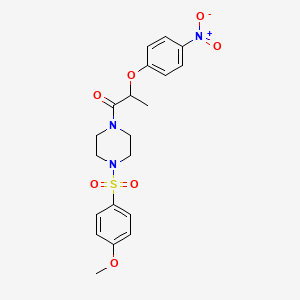 molecular formula C20H23N3O7S B4183135 1-[(4-methoxyphenyl)sulfonyl]-4-[2-(4-nitrophenoxy)propanoyl]piperazine 