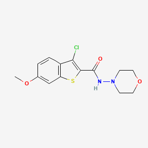 molecular formula C14H15ClN2O3S B4183136 3-chloro-6-methoxy-N-4-morpholinyl-1-benzothiophene-2-carboxamide 