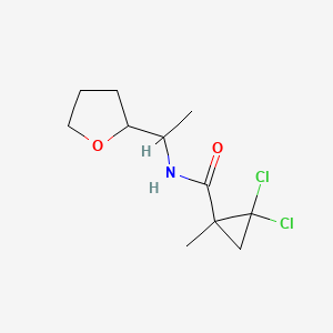 molecular formula C11H17Cl2NO2 B4183141 2,2-dichloro-1-methyl-N-[1-(tetrahydro-2-furanyl)ethyl]cyclopropanecarboxamide 