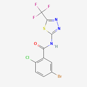 molecular formula C10H4BrClF3N3OS B4183146 5-bromo-2-chloro-N-[5-(trifluoromethyl)-1,3,4-thiadiazol-2-yl]benzamide 