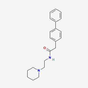 molecular formula C21H26N2O B4183158 2-(4-biphenylyl)-N-[2-(1-piperidinyl)ethyl]acetamide 