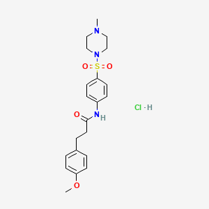 molecular formula C21H28ClN3O4S B4183174 3-(4-methoxyphenyl)-N-{4-[(4-methyl-1-piperazinyl)sulfonyl]phenyl}propanamide hydrochloride 