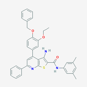 molecular formula C37H33N3O3S B418318 3-amino-4-[4-(benzyloxy)-3-ethoxyphenyl]-N-(3,5-dimethylphenyl)-6-phenylthieno[2,3-b]pyridine-2-carboxamide 