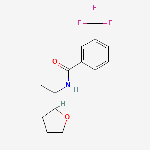 molecular formula C14H16F3NO2 B4183215 N-[1-(tetrahydro-2-furanyl)ethyl]-3-(trifluoromethyl)benzamide 