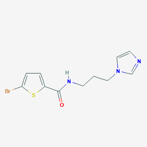 molecular formula C11H12BrN3OS B4183228 5-bromo-N-[3-(1H-imidazol-1-yl)propyl]-2-thiophenecarboxamide 