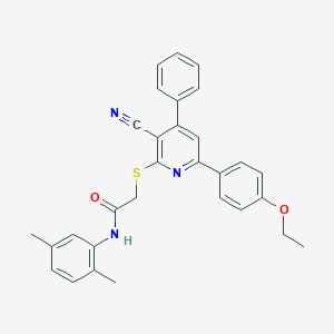 molecular formula C30H27N3O2S B418323 2-{[3-cyano-6-(4-ethoxyphenyl)-4-phenyl-2-pyridinyl]sulfanyl}-N-(2,5-dimethylphenyl)acetamide 