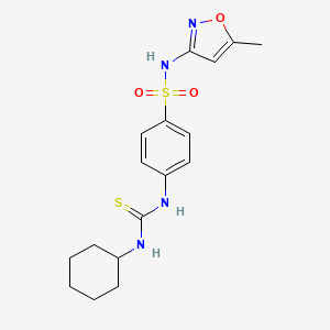 molecular formula C17H22N4O3S2 B4183233 4-{[(cyclohexylamino)carbonothioyl]amino}-N-(5-methyl-3-isoxazolyl)benzenesulfonamide 