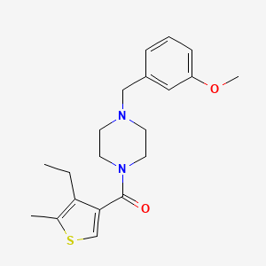 molecular formula C20H26N2O2S B4183244 1-[(4-ethyl-5-methyl-3-thienyl)carbonyl]-4-(3-methoxybenzyl)piperazine 