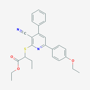 Ethyl 2-((3-cyano-6-(4-ethoxyphenyl)-4-phenylpyridin-2-yl)thio)butanoate