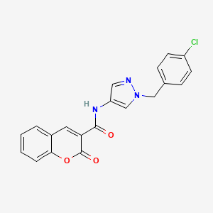 molecular formula C20H14ClN3O3 B4183251 N-[1-(4-chlorobenzyl)-1H-pyrazol-4-yl]-2-oxo-2H-chromene-3-carboxamide 