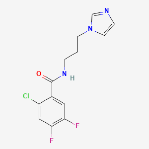 molecular formula C13H12ClF2N3O B4183275 2-chloro-4,5-difluoro-N-[3-(1H-imidazol-1-yl)propyl]benzamide 