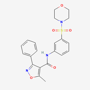 molecular formula C21H21N3O5S B4183290 5-methyl-N-[3-(4-morpholinylsulfonyl)phenyl]-3-phenyl-4-isoxazolecarboxamide 