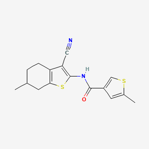 molecular formula C16H16N2OS2 B4183298 N-(3-cyano-6-methyl-4,5,6,7-tetrahydro-1-benzothien-2-yl)-5-methyl-3-thiophenecarboxamide 