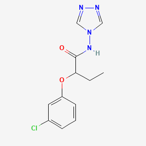 molecular formula C12H13ClN4O2 B4183300 2-(3-chlorophenoxy)-N-4H-1,2,4-triazol-4-ylbutanamide 