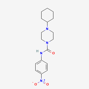 molecular formula C17H24N4O3 B4183317 4-cyclohexyl-N-(4-nitrophenyl)-1-piperazinecarboxamide 