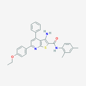 molecular formula C30H27N3O2S B418332 3-amino-N-(2,4-dimethylphenyl)-6-(4-ethoxyphenyl)-4-phenylthieno[2,3-b]pyridine-2-carboxamide CAS No. 332375-99-2