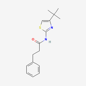 molecular formula C16H20N2OS B4183325 N-(4-tert-butyl-1,3-thiazol-2-yl)-3-phenylpropanamide 