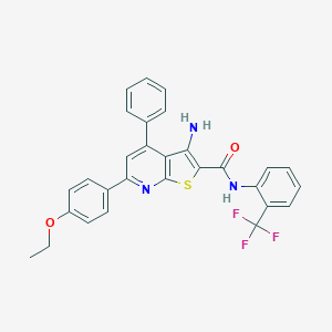 molecular formula C29H22F3N3O2S B418333 3-amino-6-(4-ethoxyphenyl)-4-phenyl-N-[2-(trifluoromethyl)phenyl]thieno[2,3-b]pyridine-2-carboxamide 