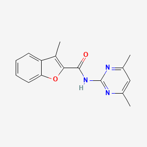molecular formula C16H15N3O2 B4183332 N-(4,6-dimethyl-2-pyrimidinyl)-3-methyl-1-benzofuran-2-carboxamide 
